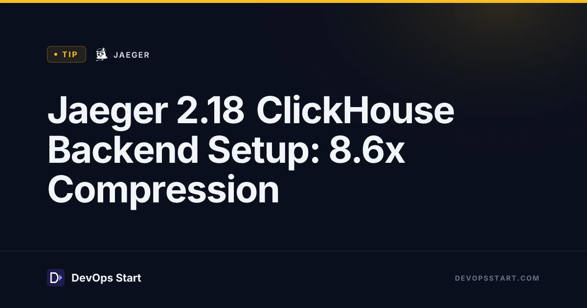 Jaeger 2.18 ClickHouse Backend Setup: 8.6x Compression