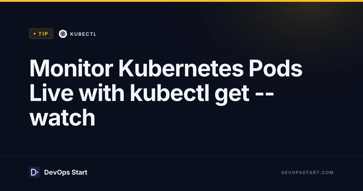Monitor Kubernetes Pods Live with kubectl get --watch